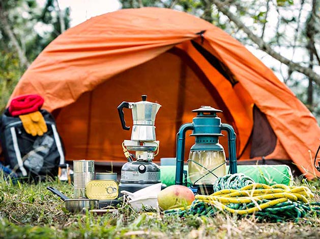 image of tent and camping gear